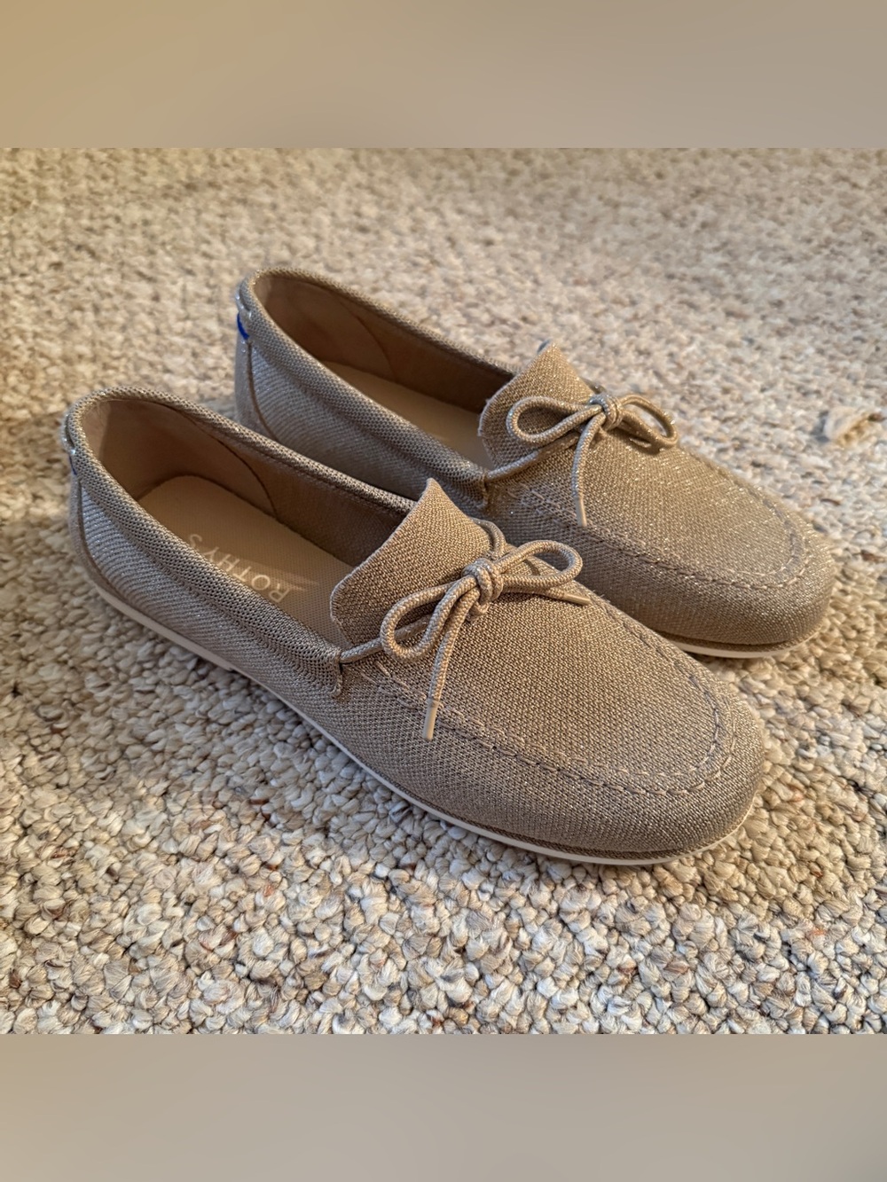 NIB Rothy’s Shimmery Sand The Boat Shoe Size 8.5